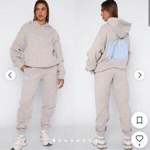 White Fox Boutique Gray Track Pants & Joggers Set